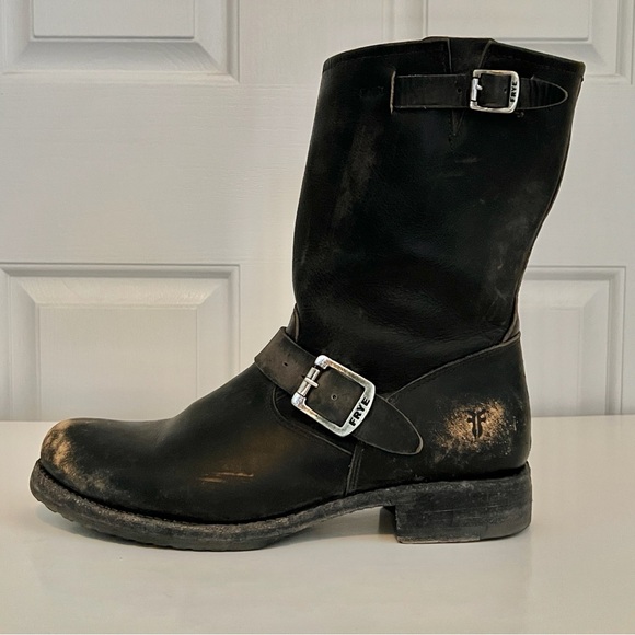 Frye Veronica Shortie Boot Black Stone Wash Size 10 - Picture 3 of 10